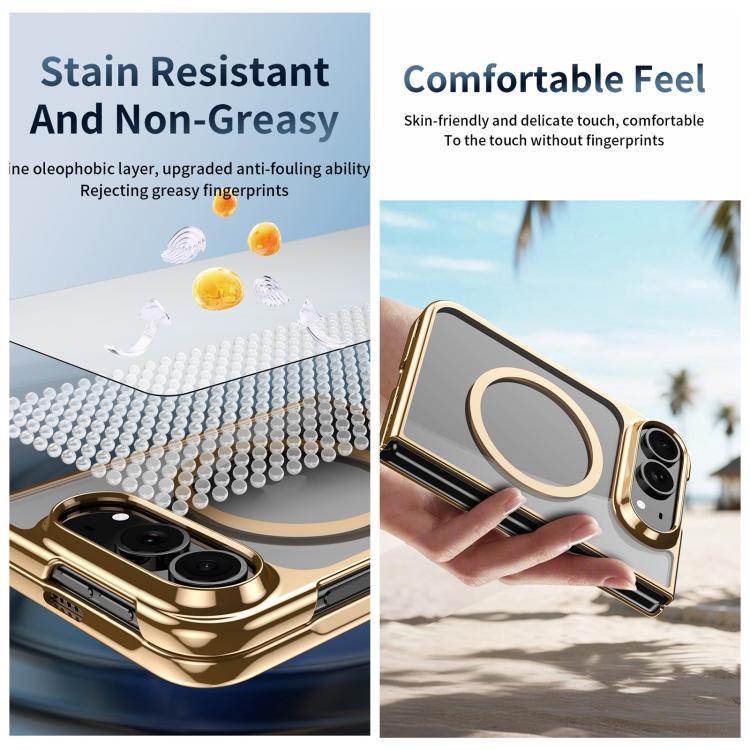 Clear Plated Magnetic Integrated Film Phone Case, For iPhone Duo