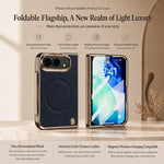 Litchi-Grain Magnetic Integrated Screen Protector Phone Case, For iPhone Duo
