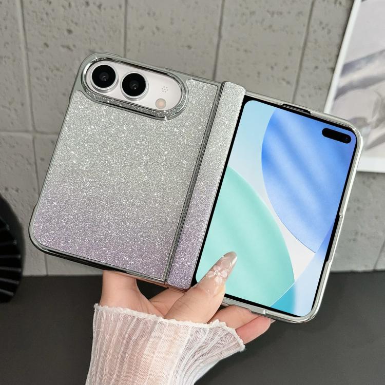 Rebound Hinge Gradient Bling Glitter Phone Case, For iPhone Duo