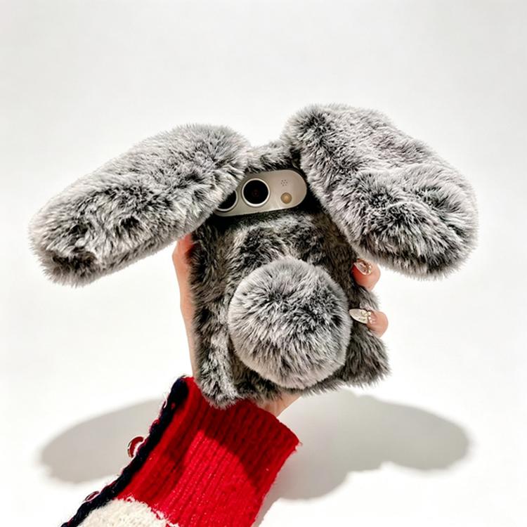 Foldable Plush Rabbit TPU Phone Case, For iPhone Duo