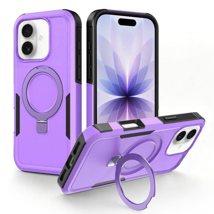 Shockproof Protective TPU Hybrid PC Ring Holder Magnetic Phone Case, For iPhone 17
