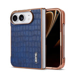 AZNS Electroplated Frame Crocodile Texture Full Coverage Phone Case, For iPhone Duo