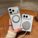 Four Corner Shockproof Space Magnetic Phone Case with 360 Degrees Rotating Holder, For iPhone Duo
