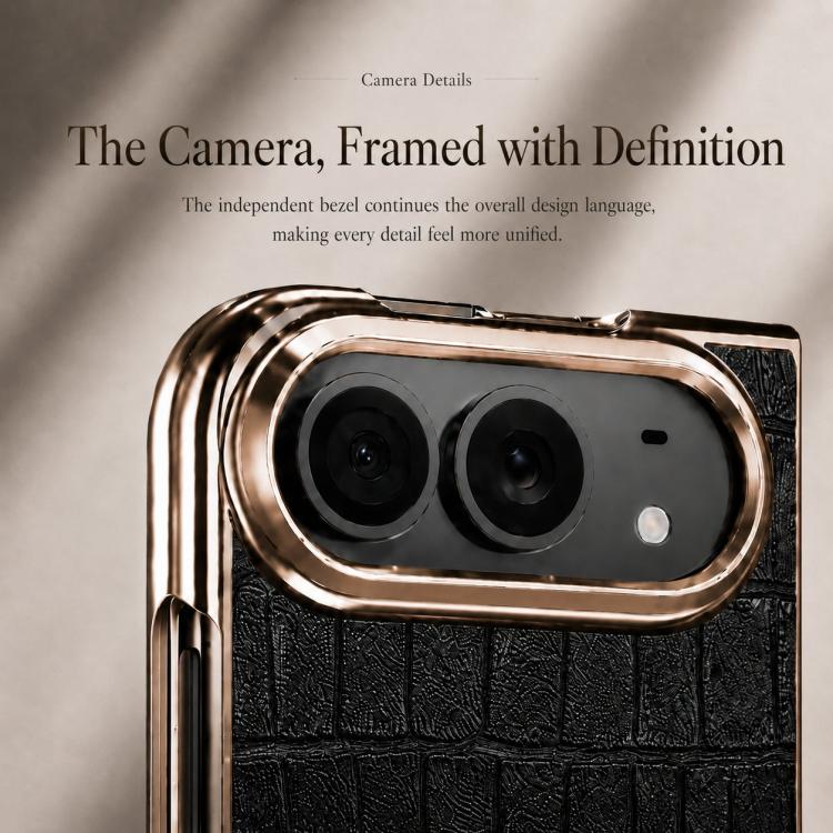 Electroplated Crocodile Texture Integrated Screen Protector Phone Case, For iPhone Duo