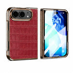Electroplated Crocodile Texture Integrated Screen Protector Phone Case, For iPhone Duo
