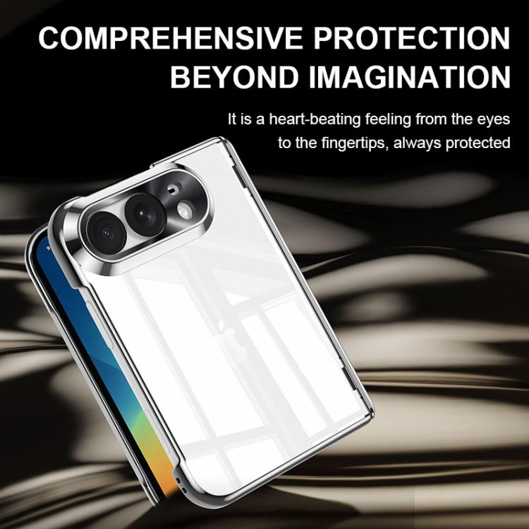 Integrated Shell And Flim Electroplating Transparent Shockproof Phone Case, For iPhone Duo