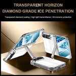 Integrated Shell And Flim Electroplating Transparent Hinge Holder Phone Case, For iPhone Duo