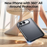 Integrated Shell And Flim Translucent Spring Hinge Phone Case, For iPhone Duo