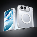 Intergrated Shell and Flim Translucent Spring Hinge Magnetic Phone Case, For iPhone Duo