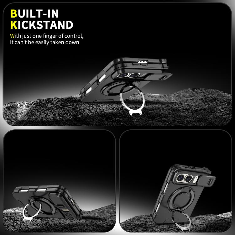 Sliding Camshield Ring Holder Phone Case, For iPhone Duo