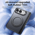 Intergrated Shell And Flim Translucent Spring Hinge 360 Ring Holder Phone Case, For iPhone Duo