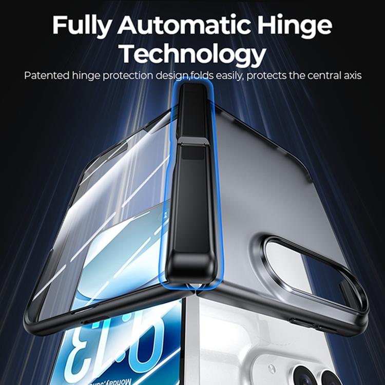 Integrated Shell And Flim Translucent Spring Hinge Holder Phone Case, For iPhone Duo