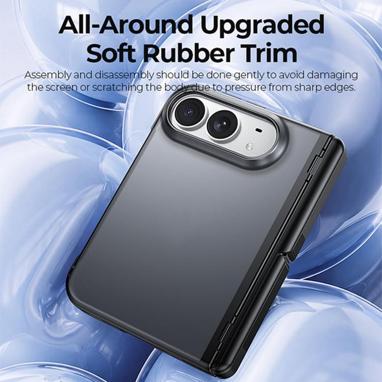 Integrated Shell And Flim Translucent Spring Hinge Holder Phone Case, For iPhone Duo