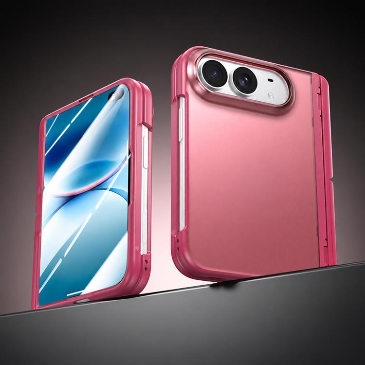 Integrated Shell And Flim Translucent Spring Hinge Holder Phone Case, For iPhone Duo