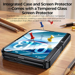 Intergrated Shell And Flim Translucent Spring Hinge Holder Magnetic Phone Case, For iPhone Duo
