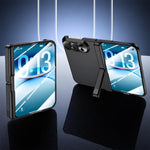 Spray-Coated Spring Hinge Holder Integrated Film Phone Case, For iPhone Duo