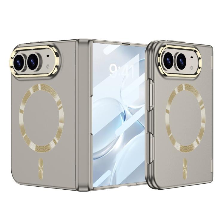 GKK Integrated Phantom CD Pattern Magnetic Folding Hinge Full Coverage Phone Case, For iPhone Duo