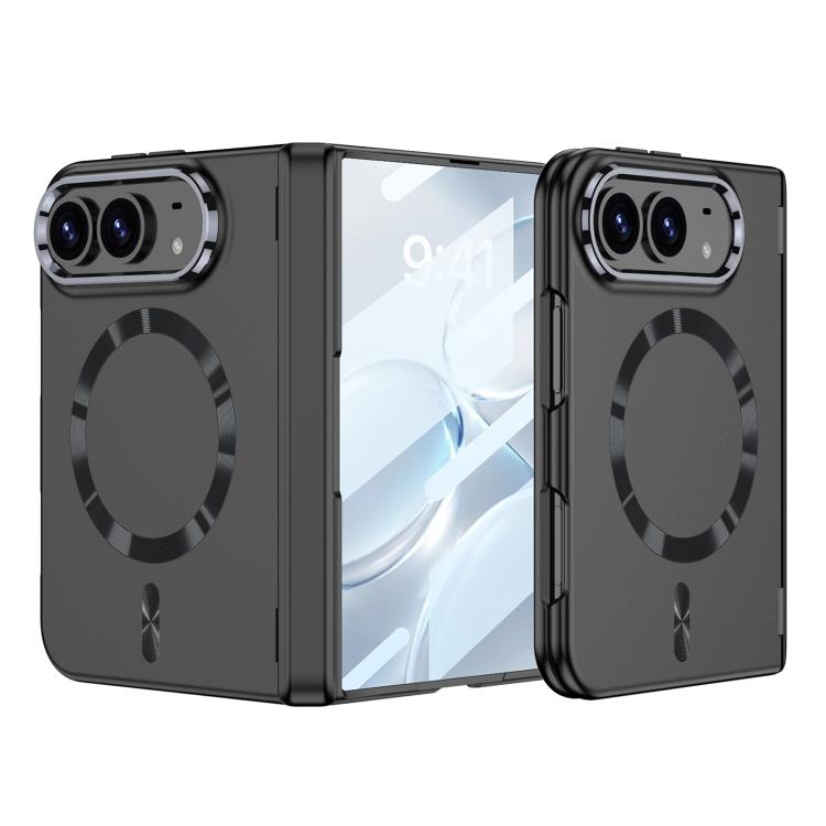 GKK Integrated Phantom CD Pattern Magnetic Folding Hinge Full Coverage Phone Case, For iPhone Duo