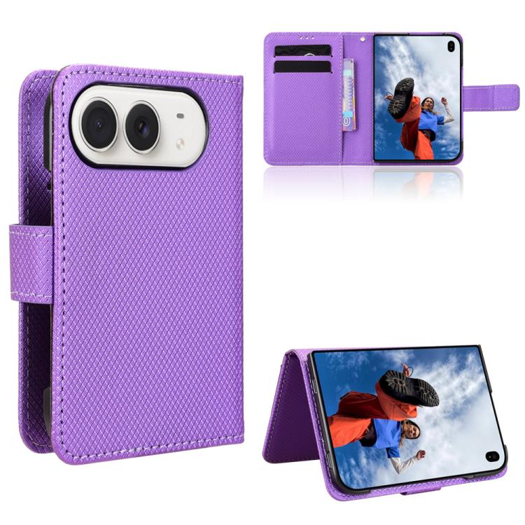 Diamond Texture Leather Phone Case, For iPhone Duo