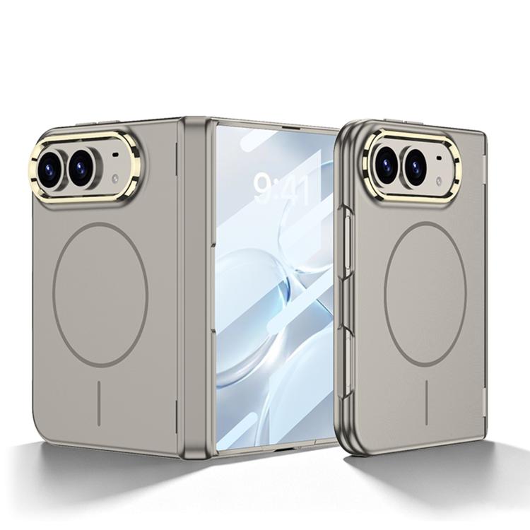 GKK Integrated Phantom Magnetic Thin Ring Folding Hinge Full Coverage Phone Case, For iPhone Duo