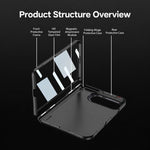 GKK Integrated Phantom Magnetic Thin Ring Folding Hinge Full Coverage Phone Case, For iPhone Duo