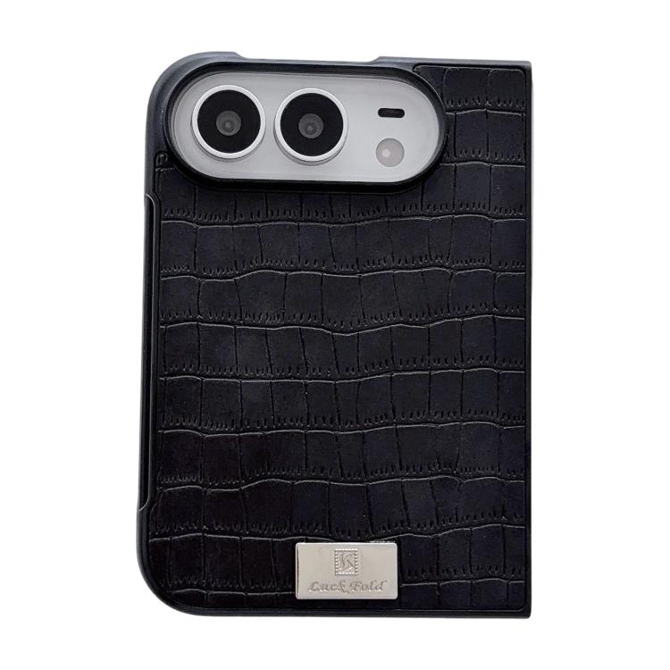 Nameplate Crocodile-Texture Phone Case, For iPhone Duo