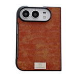 Nameplate Crocodile-Texture Phone Case, For iPhone Duo
