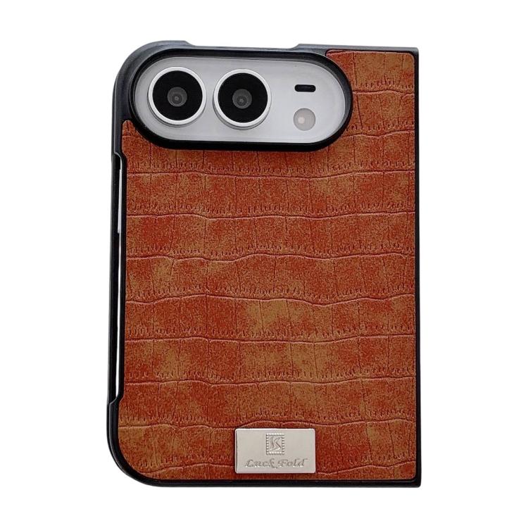 Nameplate Crocodile-Texture Phone Case, For iPhone Duo