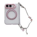 Side Buckle Hinge Rotating Holder Magnetic Phone Case with Bracelet, For iPhone Duo