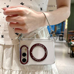 Side Buckle Hinge Rotating Holder Magnetic Phone Case with Bracelet, For iPhone Duo