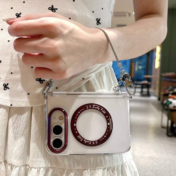 Side Buckle Hinge Rotating Holder Magnetic Phone Case with Bracelet, For iPhone Duo