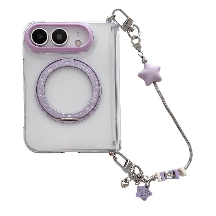 Side Buckle Hinge Rotating Holder Magnetic Phone Case with Bracelet, For iPhone Duo