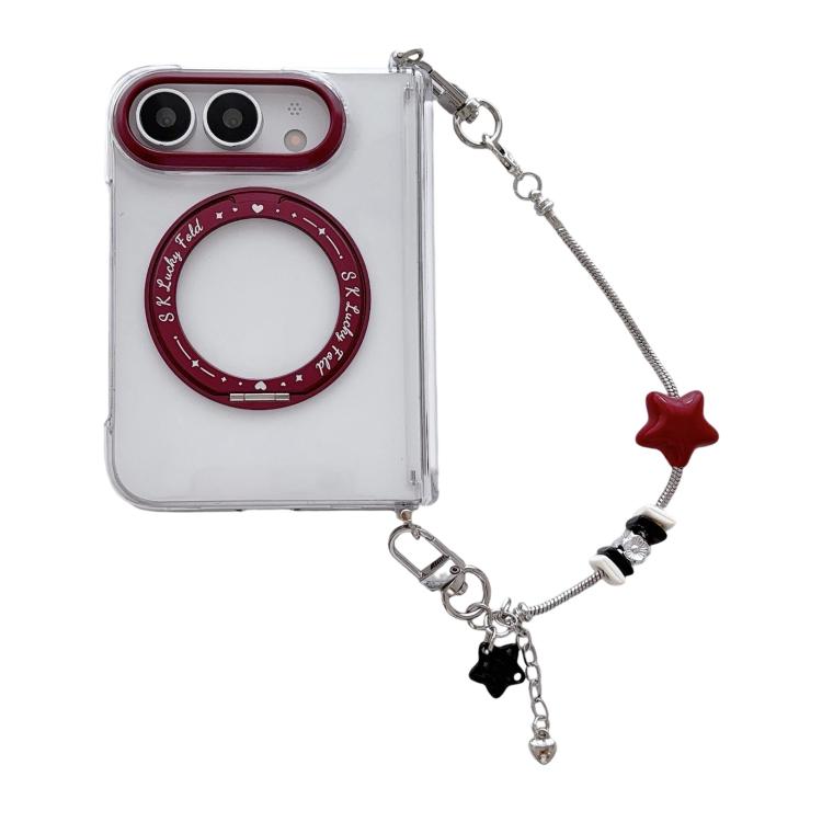 Side Buckle Hinge Rotating Holder Magnetic Phone Case with Bracelet, For iPhone Duo