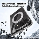 Spring Hinge Magnetic Holder Clear PC Phone Case, For iPhone Duo