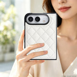 Rhombic Fold Leather Phone Case, For iPhone Duo