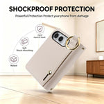 Crossbody Ring Multifunctional Wallet Fold Leather Phone Case, For iPhone Duo