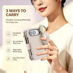 Crossbody Ring Multifunctional Wallet Fold Leather Phone Case, For iPhone Duo