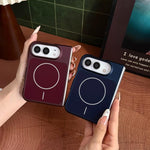 Solid Color Shockproof Magnetic PC Phone Case, For iPhone Duo