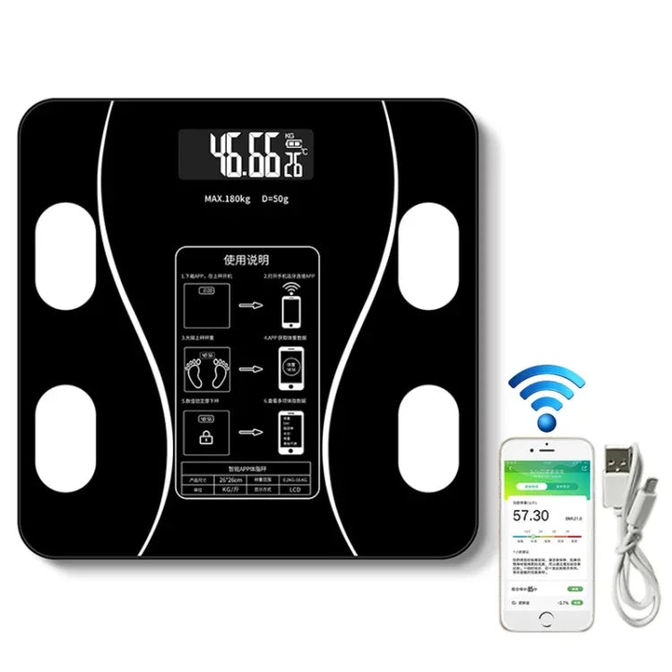 가정용 스마트 체지방 전자 체중계, USB 충전 버전, USB 충전 버전