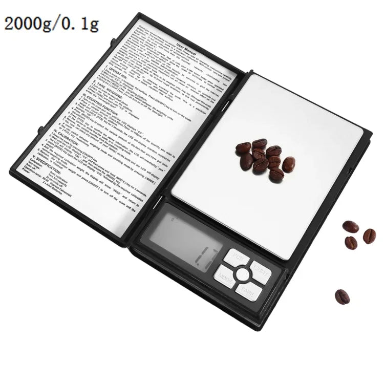 MH-1108 노트북 모양 고정밀 전자 다이아몬드 금 보석 저울 (0.1g~2000g), 배터리 제외, MH-1108 2000g