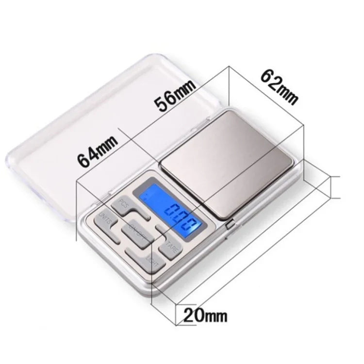 MH-100 500g x 0.1g 고정밀 디지털 전자 휴대용 미니 포켓 저울 휴대폰 무게 저울 저울 장치 1.6인치 LCD 화면, 500g/0.1g