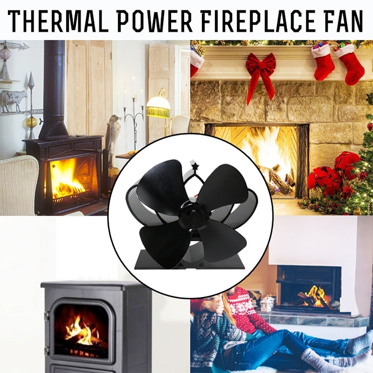 YL201 4-Blade High Temperature Metal Heat Powered Fireplace Stove Fan, YL201 (Black), YL201 (Bronze), YL201 (Grey), YL201 (Gold), YL201 (Rose Red), YL201 (Silver)