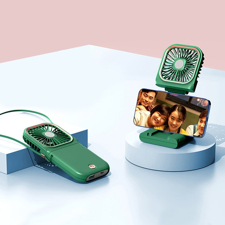 F30 전기 도금 휴대용 접이식 무소음 USB 목걸이 선풍기, 업그레이드 버전, F30 (핑크), F30 (그린), F30 (블루), F30 (화이트)
