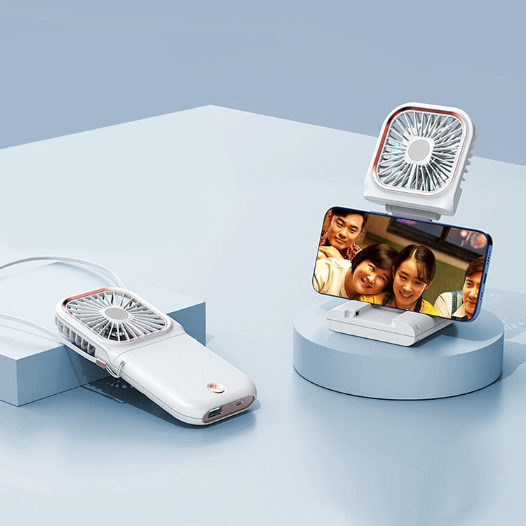 F30 전기 도금 휴대용 접이식 무소음 USB 목걸이 선풍기, 업그레이드 버전, F30 (핑크), F30 (그린), F30 (블루), F30 (화이트)