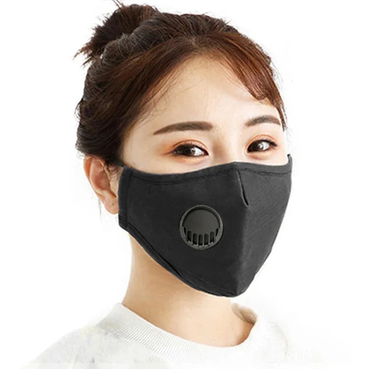 남녀용 세탁 가능 교체형 필터 호흡 밸브 PM2.5 방진 마스크