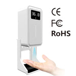 Rehabor A 핸즈프리 비접촉 체온 빛 감지 거리 센서 온도계 + 450ml 자동 비접촉 액체 비누 분사 디스펜서 베이스 마운트 포함, Rehabor A