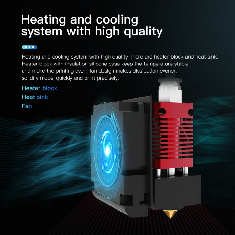Creality 24V 40W 익스트루더 풀 노즐 핫엔드 키트 노즐 익스트루더+쿨링 팬+케이스 포함 Ender-3 3D 프린터용