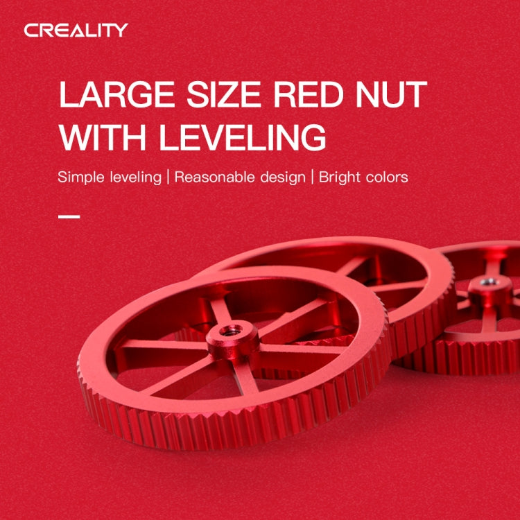 Creality 메탈 레드 핸드 스크류 레벨링 너트 Ender-3 / Ender-3 Pro / Ender-3 V2 / CR-10 Pro V2 3D 프린터용