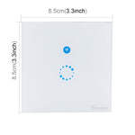 Sonoff 터치 86mm 1구 강화 유리 패널 벽 스위치 스마트 홈 조명 터치 스위치, Alexa 및 Google Home 호환, AC 90V-250V 400W 2A, 86mm