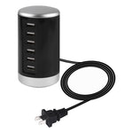 XLD4 30W 6포트 USB 충전 스테이션 전원 어댑터 AC100-240V, 미국 플러그